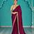 maroon embroidered saree with jacquard work blouse piece