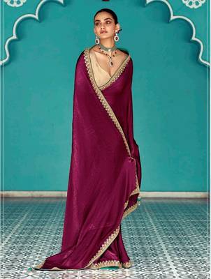 maroon embroidered saree with jacquard work blouse piece 2