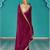 maroon embroidered saree with jacquard work blouse piece