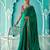 dark green embroidered saree with jacquard work blouse piece