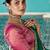 dark green embroidered saree with jacquard work blouse piece