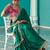 dark green embroidered saree with jacquard work blouse piece
