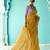 yellow embroidered saree with jacquard work blouse piece
