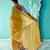 yellow embroidered saree with jacquard work blouse piece