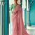 pink embroidered saree with jacquard work blouse piece