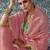 pink embroidered saree with jacquard work blouse piece