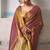 pink gold handloom tissue silk self woven plain saree