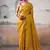 yellow handloom tissue silk self woven plain saree
