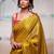 yellow handloom tissue silk self woven plain saree