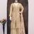Cream embroidery sequence & thread with mirror daimond work silk free size stitched suit