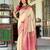 beige silk blend zari weaving saree with blouse piece