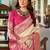 beige silk blend zari weaving saree with blouse piece