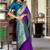 violet silk blend zari weaving saree with blouse piece