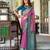 pink silk blend zari weaving saree with blouse piece