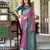 pink silk blend zari weaving saree with blouse piece