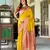 yellow silk blend zari weaving saree with blouse piece