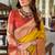 yellow silk blend zari weaving saree with blouse piece