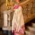 white banarasi silk blend zari weaving saree with blouse piece