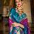 violet banarasi silk blend zari weaving saree with blouse piece