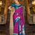 violet banarasi silk blend zari weaving saree with blouse piece