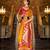 mustard banarasi silk blend zari weaving saree with blouse piece