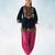 Black-red embroidery sequence & thread work velvet semi stitched salwar suit