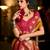 mustard banarasi silk blend zari weaving saree with blouse piece