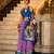 lavender banarasi silk blend zari weaving saree with blouse piece