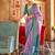 lavender silk blend zari woven patola design saree with blouse