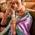 lavender silk blend zari woven patola design saree with blouse