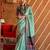 sky blue silk blend zari woven patola design saree with blouse