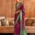 violet silk blend zari woven patola design saree with blouse