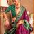violet silk blend zari woven patola design saree with blouse