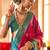 rani pink silk blend zari woven patola design saree with blouse