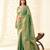 green silk blend tissue linen zari weaving saree with blouse