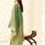 green silk blend tissue linen zari weaving saree with blouse