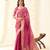 magenta silk blend tissue linen zari weaving saree with blouse