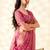 magenta silk blend tissue linen zari weaving saree with blouse