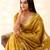 mustard silk blend tissue linen zari weaving saree with blouse