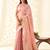pink silk blend tissue linen zari weaving saree with blouse