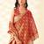 orange silk blend tissue linen zari weaving saree with blouse