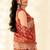 orange silk blend tissue linen zari weaving saree with blouse