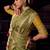 dark green viscose tissue handworked pallu saree with embroidered blouse piece