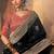 black silk blend zari weaving saree with embroidered blouse piece