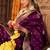 violet silk blend zari weaving saree with embroidered blouse piece