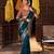 teal silk blend zari weaving saree with embroidered blouse piece