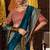 teal silk blend zari weaving saree with embroidered blouse piece