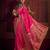 magenta viscose dola lace saree with handwork blouse piece