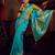 sky blue viscose dola lace saree with handwork blouse piece