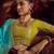 sky blue viscose dola lace saree with handwork blouse piece